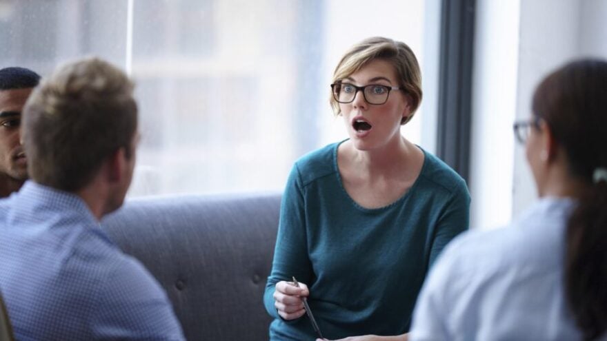 A PA hearing that she must complete some unusual tasks for her principal with a group of her colleagues.