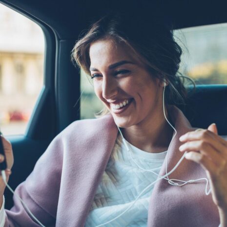 PA in car on her phone