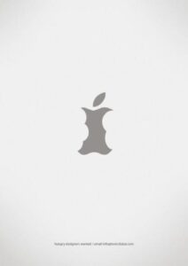 An advert showing what looks like the Apple logo reduced to just an apple core.