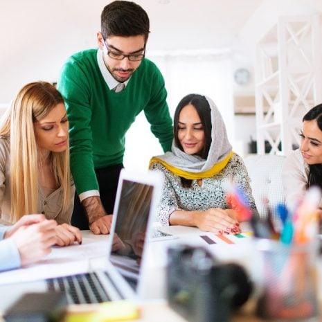 A young team working on a project