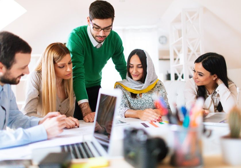 A young team working on a project