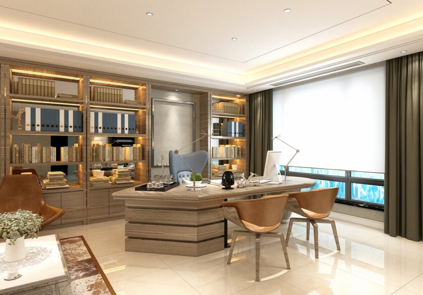 3d render of modern office and working space