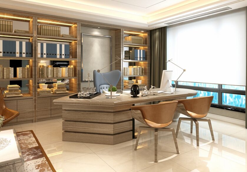3d render of modern office and working space