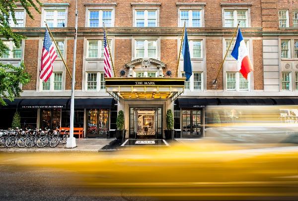 An exterior shot of the Mark Hotel in New York City, a luxurious long weekend escape.