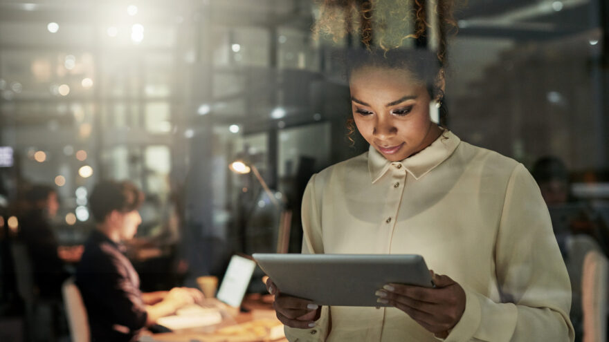 Young professional with tablet