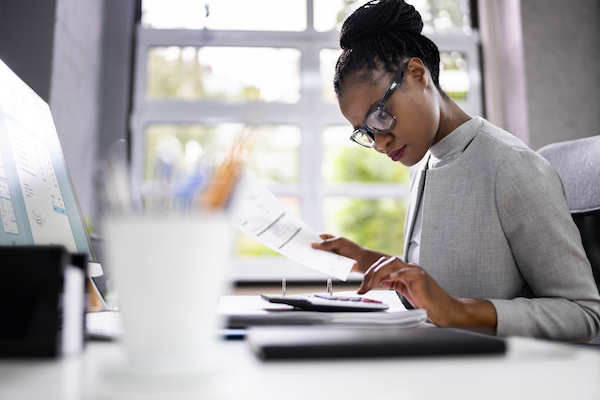 Woman working at desk