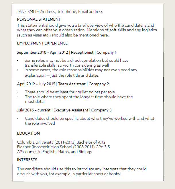 Example resume